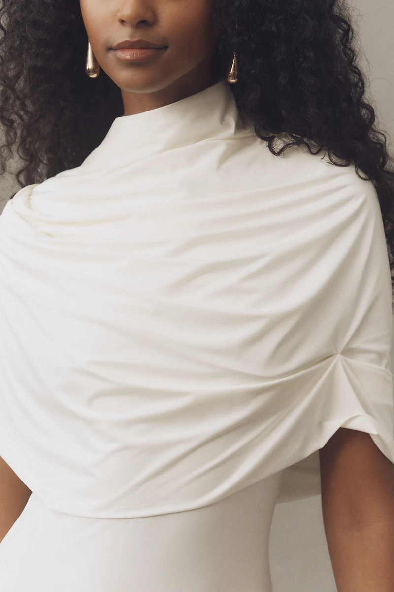 Deme by Gabriella Colette Short-Sleeve Mini Cape Dress