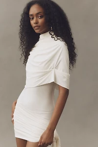 Deme by Gabriella Colette Short-Sleeve Mini Cape Dress