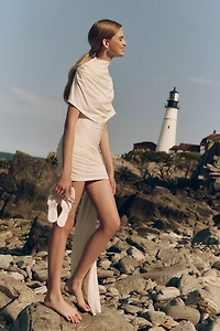 Deme by Gabriella Colette Short-Sleeve Mini Cape Dress
