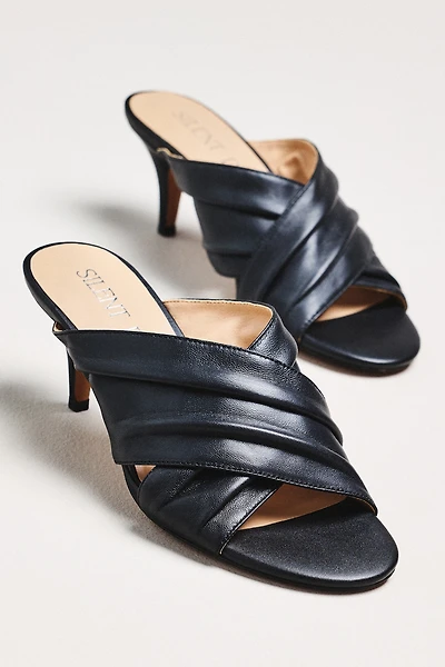 Silent D Kemmy X-Strap Mule Heels