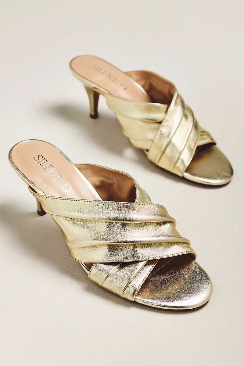 Silent D Kemmy X-Strap Mule Heels
