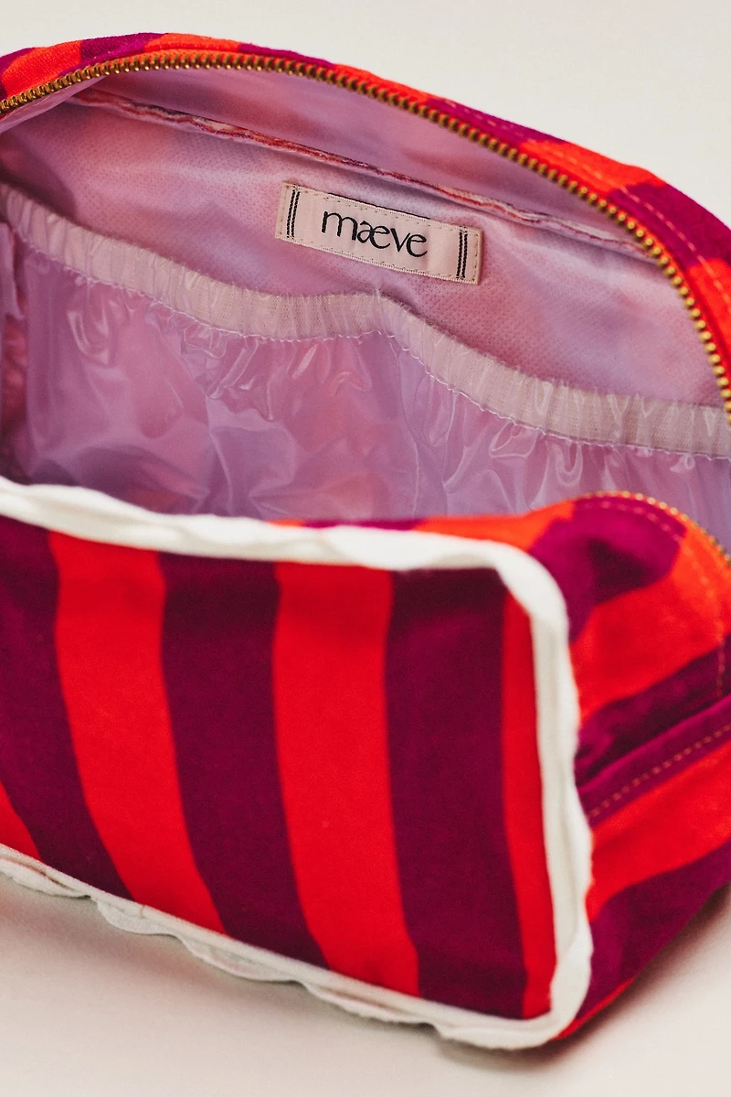 Maeve Canvas Ruffle Cosmetic Bag