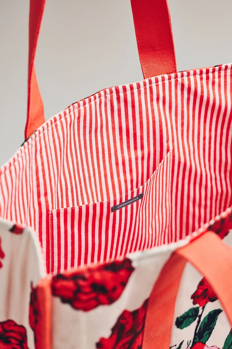 By Anthropologie Printed Canvas Flower Tote