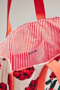 By Anthropologie Printed Canvas Flower Tote