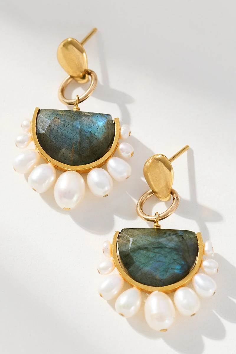 Chan Luu Luna Labradorite Arc Drop Earrings