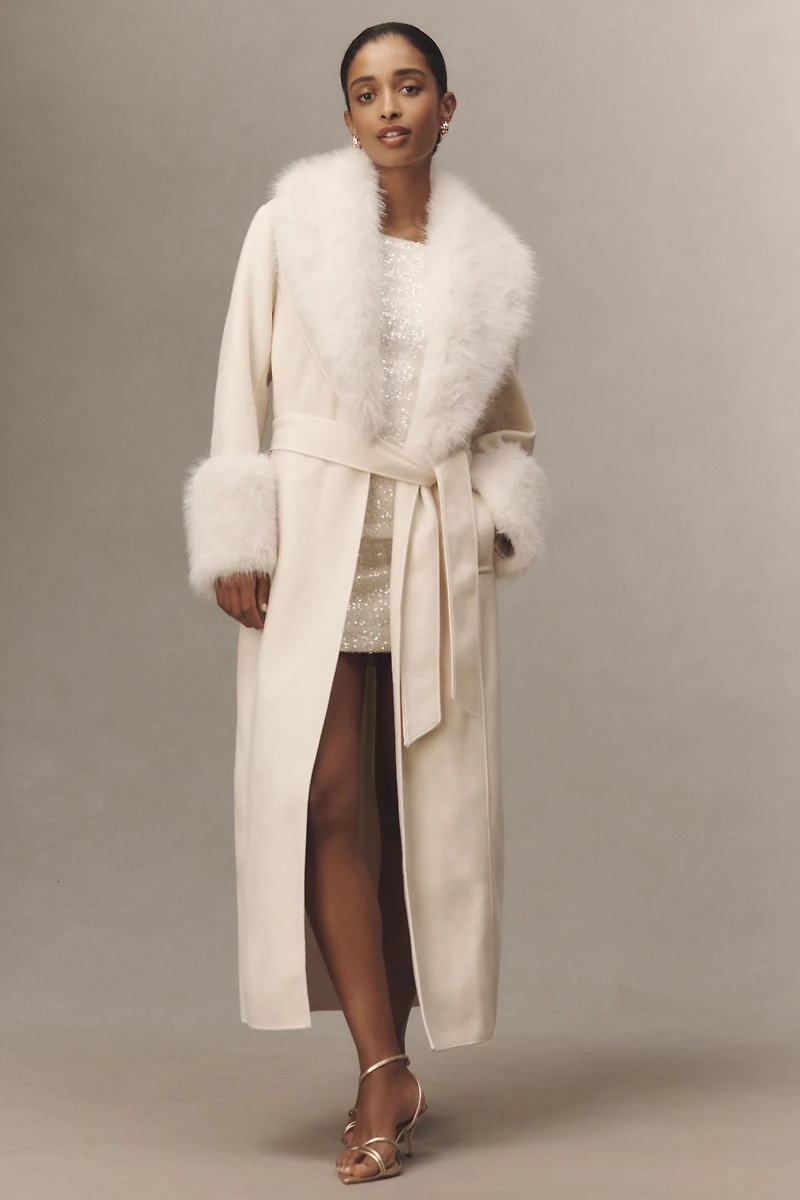 Elliatt Aria Faux-Fur Trim Belted Coat
