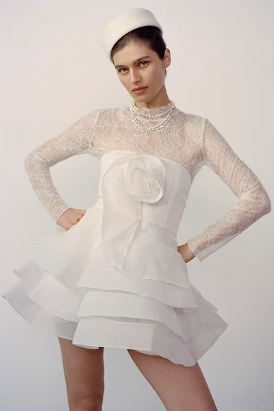 BHLDN Rosette Strapless Mini Dress