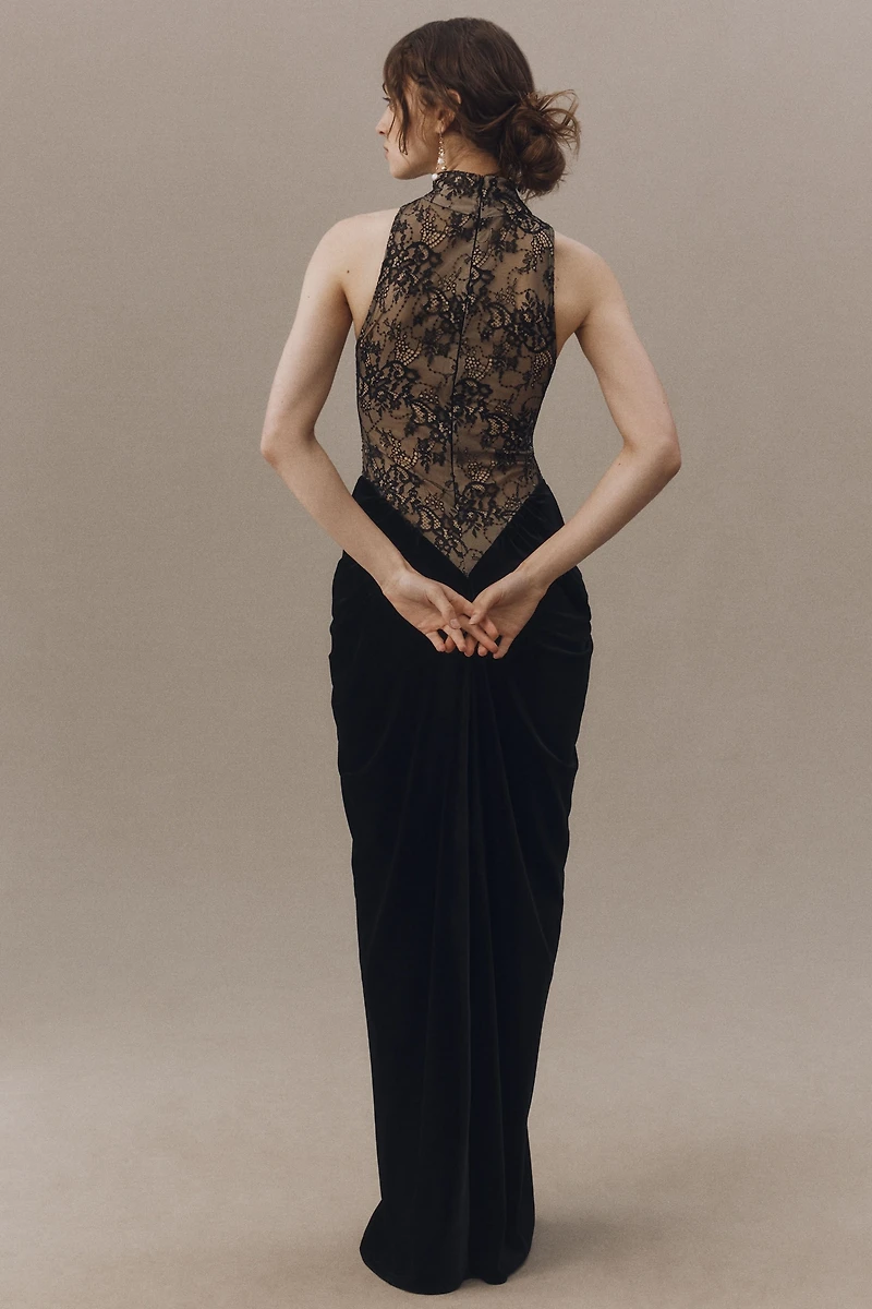 Delfi Collective Hepburn High-Neck Maxi Dress