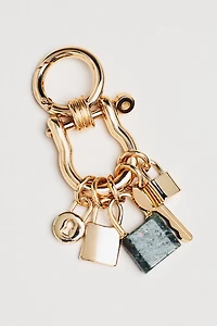 Metal Lock Cluster Bag Charm