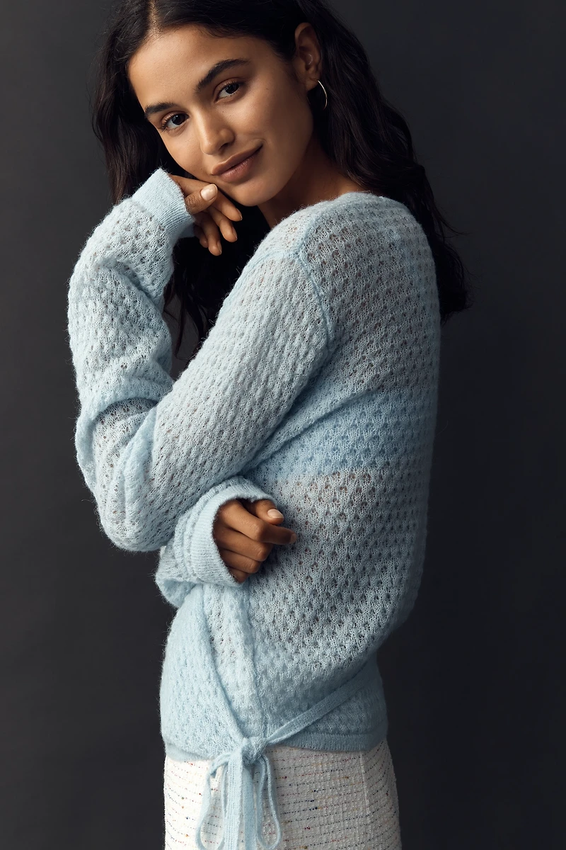 Flat White Lightweight Ballet Wrap Cardigan