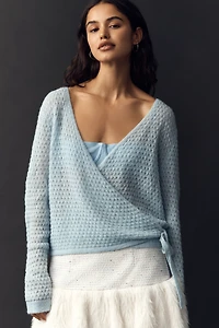 Flat White Lightweight Ballet Wrap Cardigan