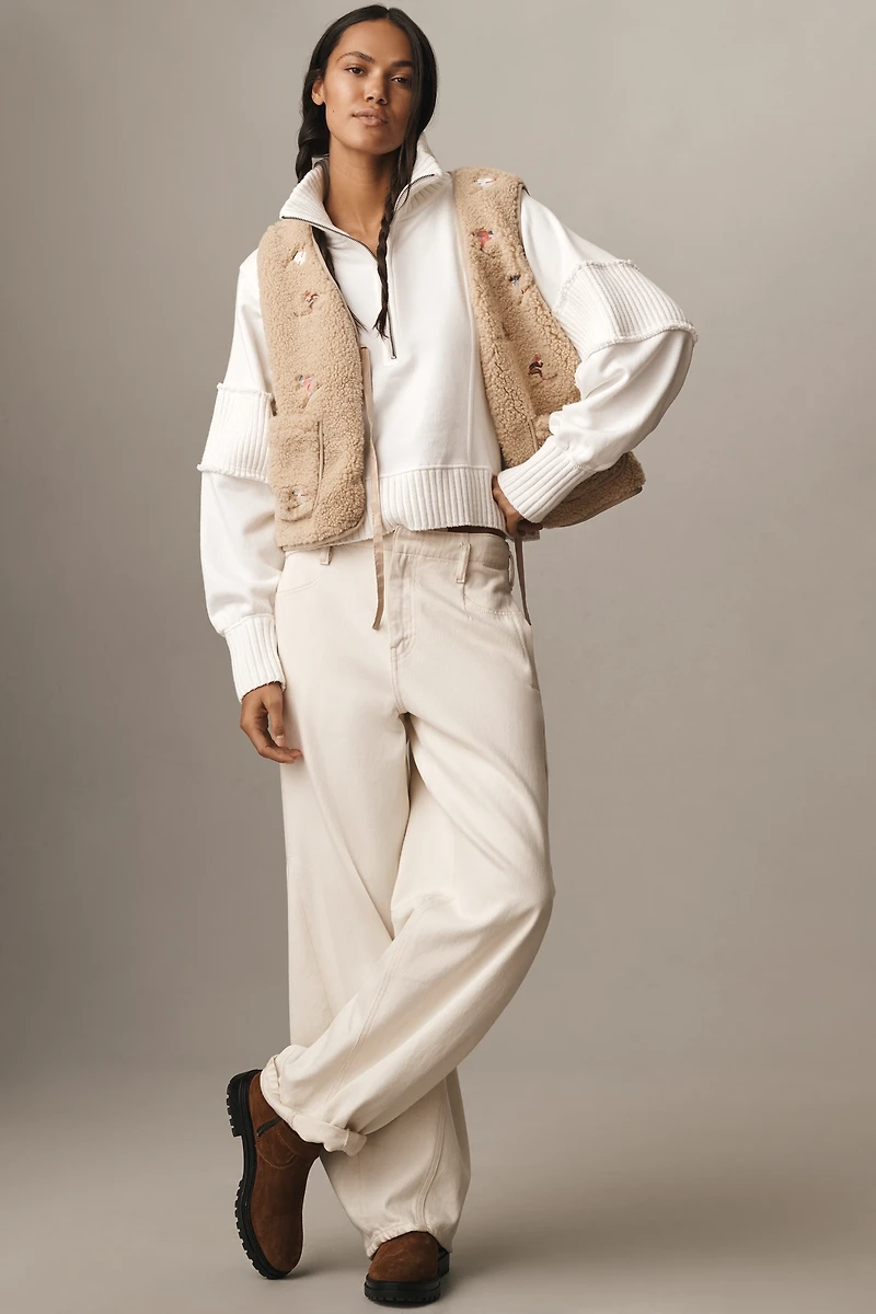 Flat White Skier Icon Fleece Vest