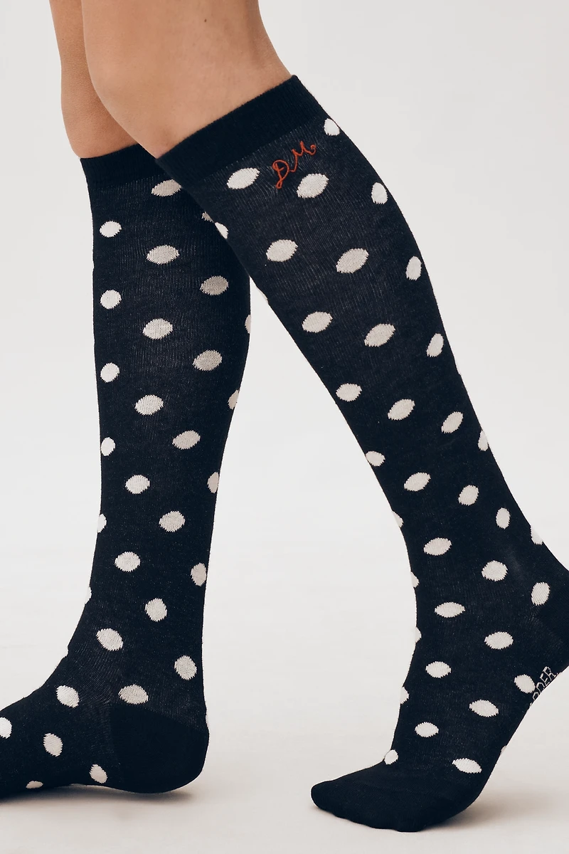 Damson Madder Polka Dot Knee-High Socks