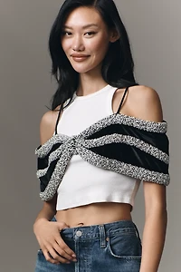 Ollari Off-Shoulder Embellished Cami