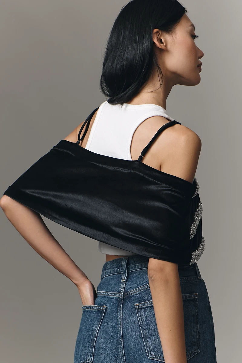 Ollari Off-Shoulder Embellished Cami