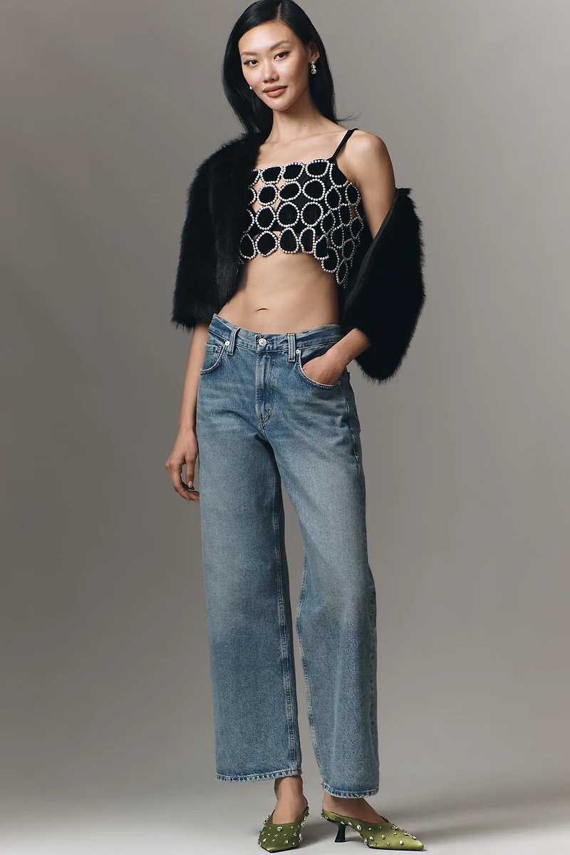 Ollari Pearl-Embellished Velvet Cami