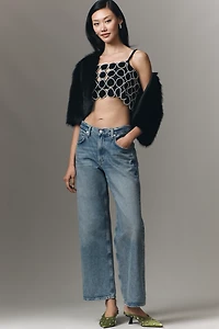 Ollari Pearl-Embellished Velvet Cami