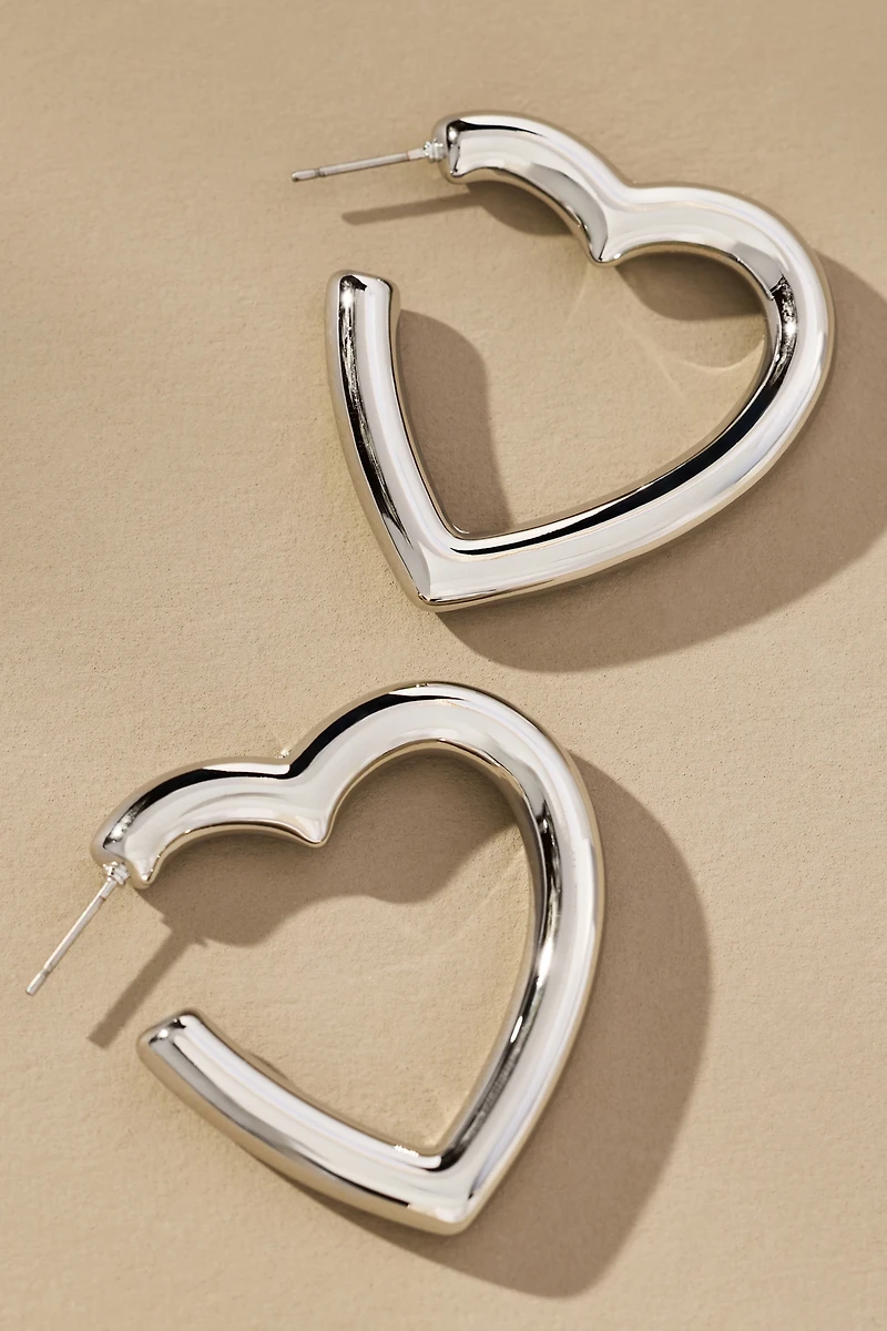 Heart-Shaped Hoop Earrings
