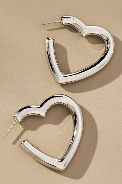 Heart-Shaped Hoop Earrings