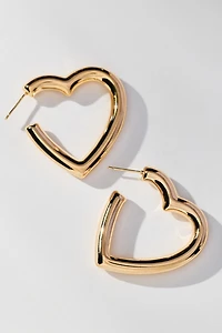 Heart-Shaped Hoop Earrings