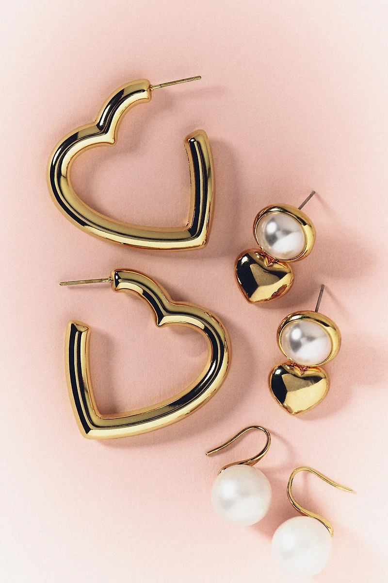 Heart-Shaped Hoop Earrings
