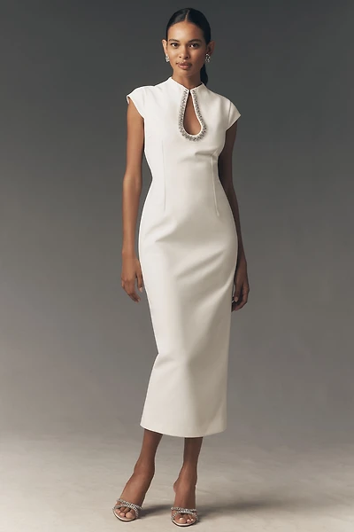 The BHLDN Short-Sleeve Keyhole Maxi Dress