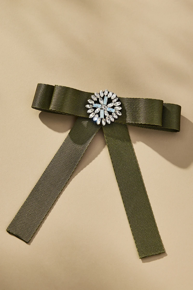 Rhinestone Bow Brooch