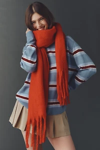 Maeve Solid Brushed Fringe Scarf