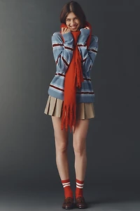 Maeve Solid Brushed Fringe Scarf