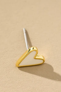 Uncommon James White Heart Stud Earrings