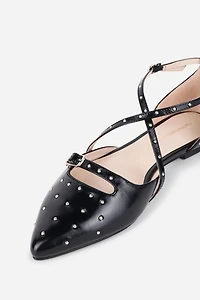 Intentionally Blank Crowd Studded Crisscross Flats