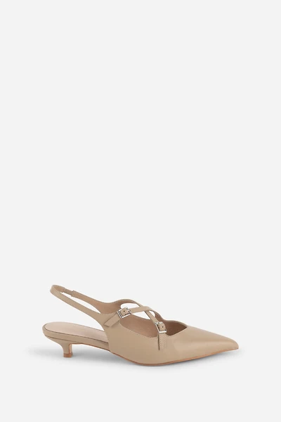Intentionally Blank Jax Slingback Kitten Heels