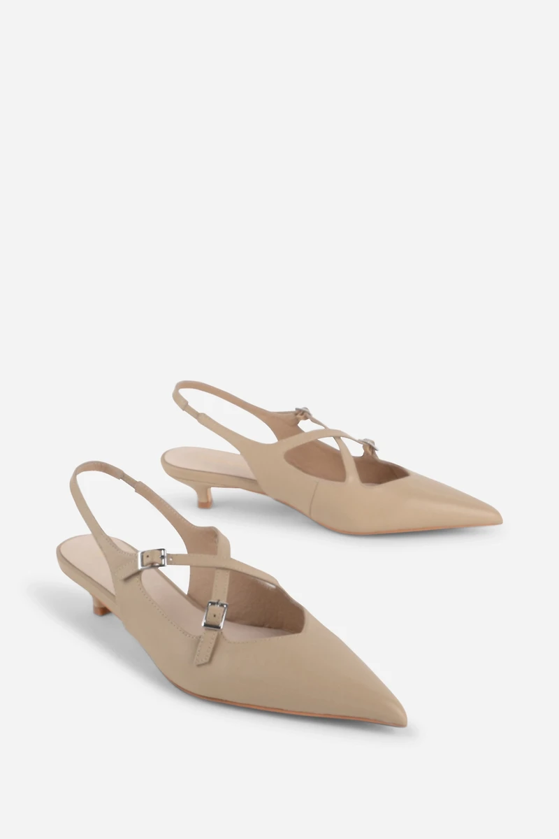 Intentionally Blank Jax Slingback Kitten Heels