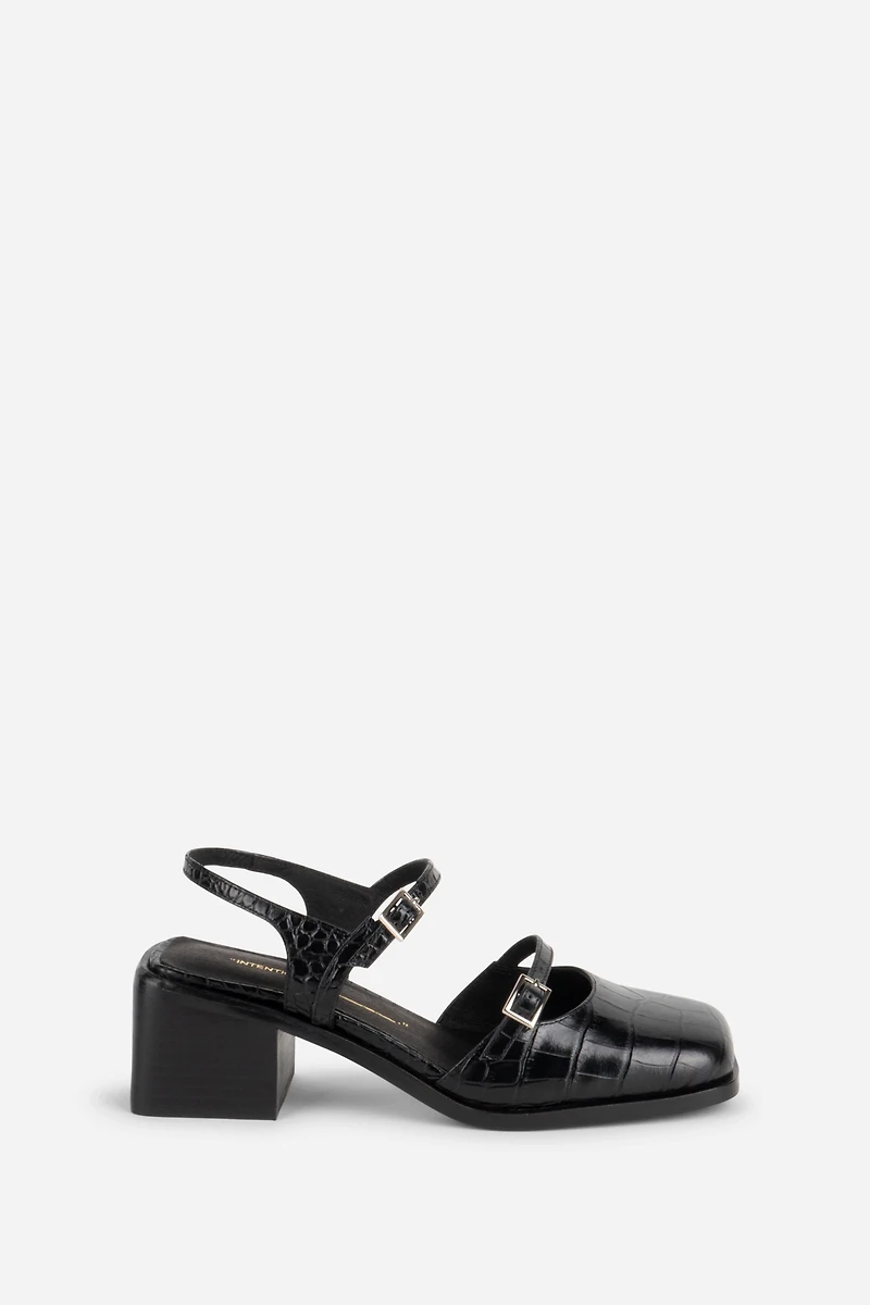 Intentionally Blank Mitzi Ankle-Strap Block Heels