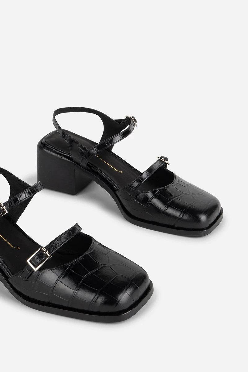 Intentionally Blank Mitzi Ankle-Strap Block Heels