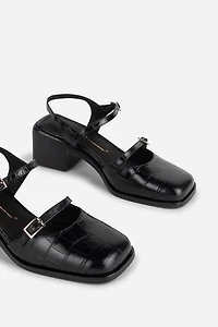 Intentionally Blank Mitzi Ankle-Strap Block Heels