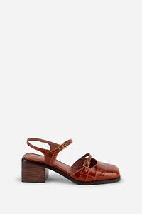 Intentionally Blank Mitzi Ankle-Strap Block Heels