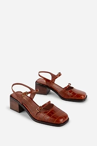Intentionally Blank Mitzi Ankle-Strap Block Heels
