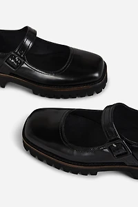 Intentionally Blank Veronica Lug Sole Mary Jane Flats