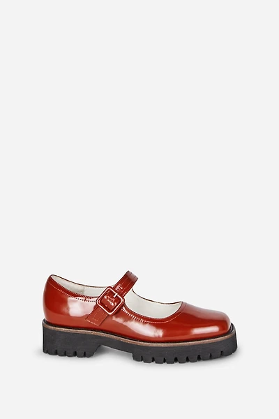 Intentionally Blank Veronica Lug Sole Mary Jane Flats