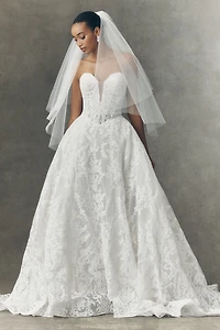 Pronovias x Anthropologie Weddings Clean Fingertip Veil With Blusher