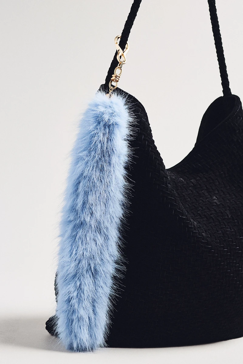 Faux Fur Beaded Bag Charm