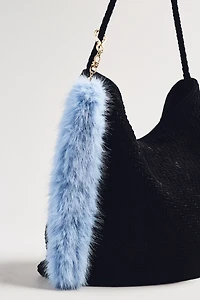 Faux Fur Beaded Bag Charm