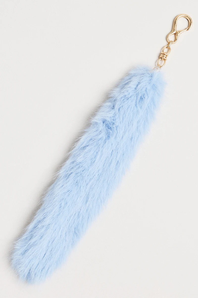 Faux Fur Beaded Bag Charm