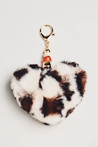 Faux-Fur Heart Bag Charm