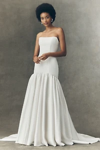 Jenny by Yoo Sienna Strapless Drop-Waist Wedding Gown