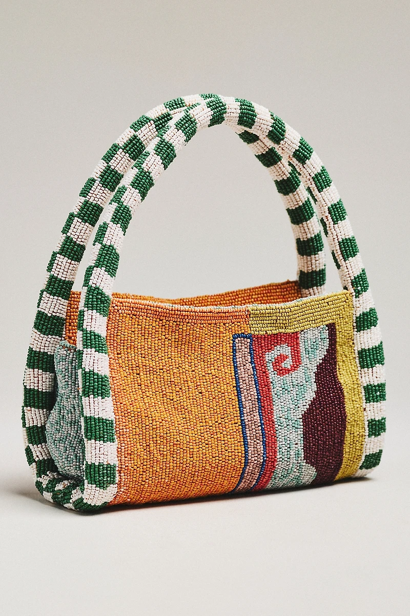 ALÉMAIS Desert Beaded Mini Barrel Bag