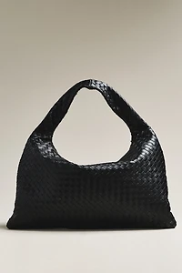 Woven Faux-Leather Oversized Slouchy Tote