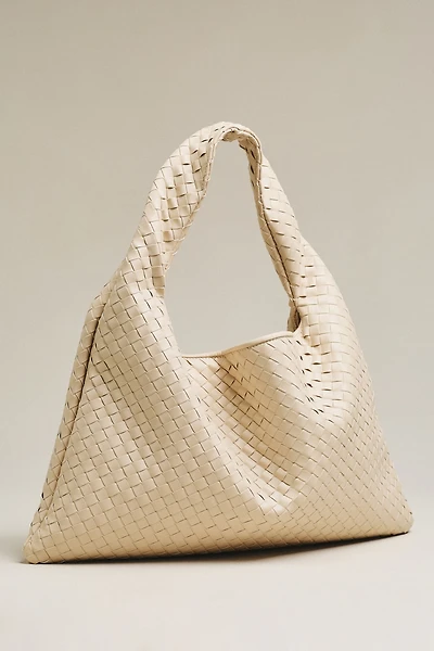 Woven Faux Leather Oversized Slouchy Tote