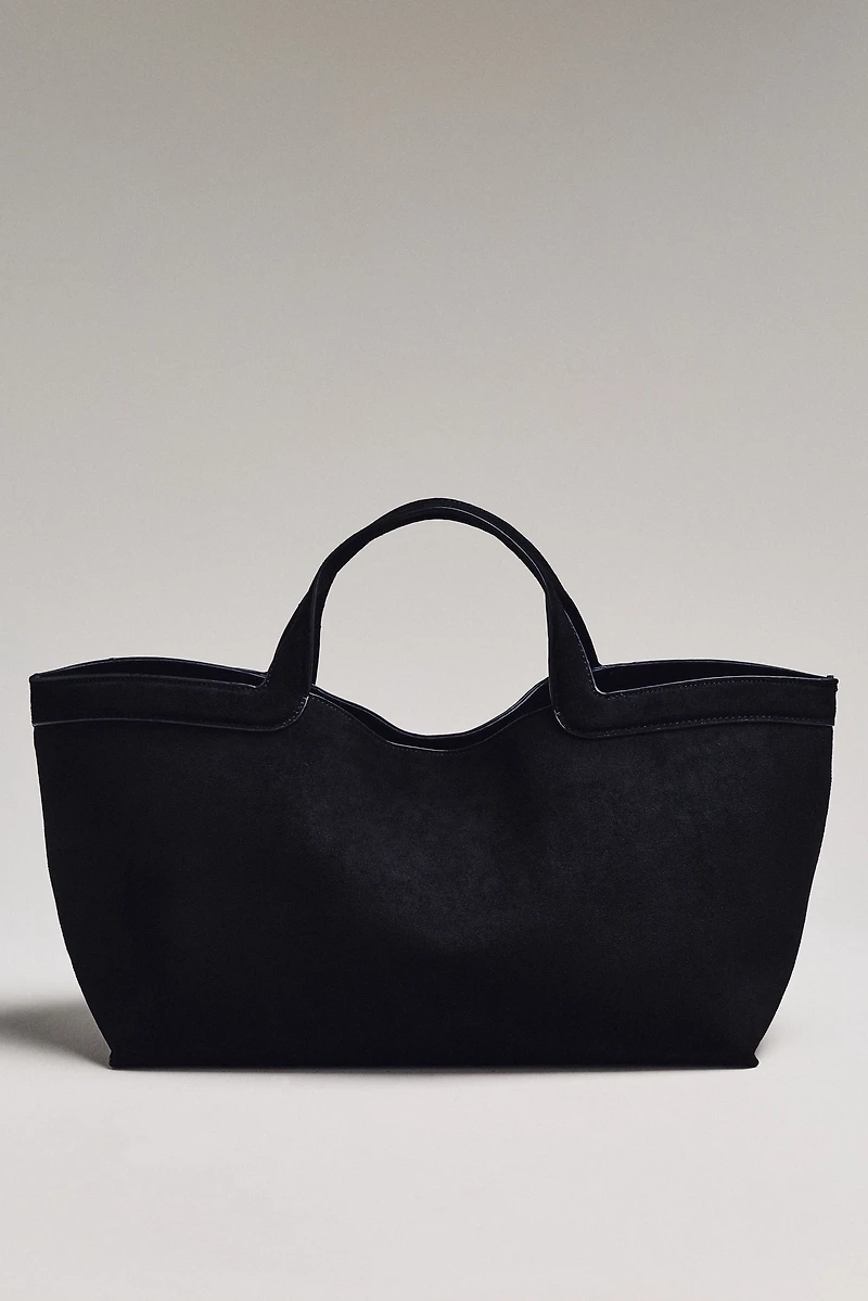 Faux-Suede East West Tote